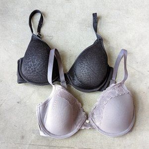 Natori Black and Gray Underwire Bra Bundle size 32C